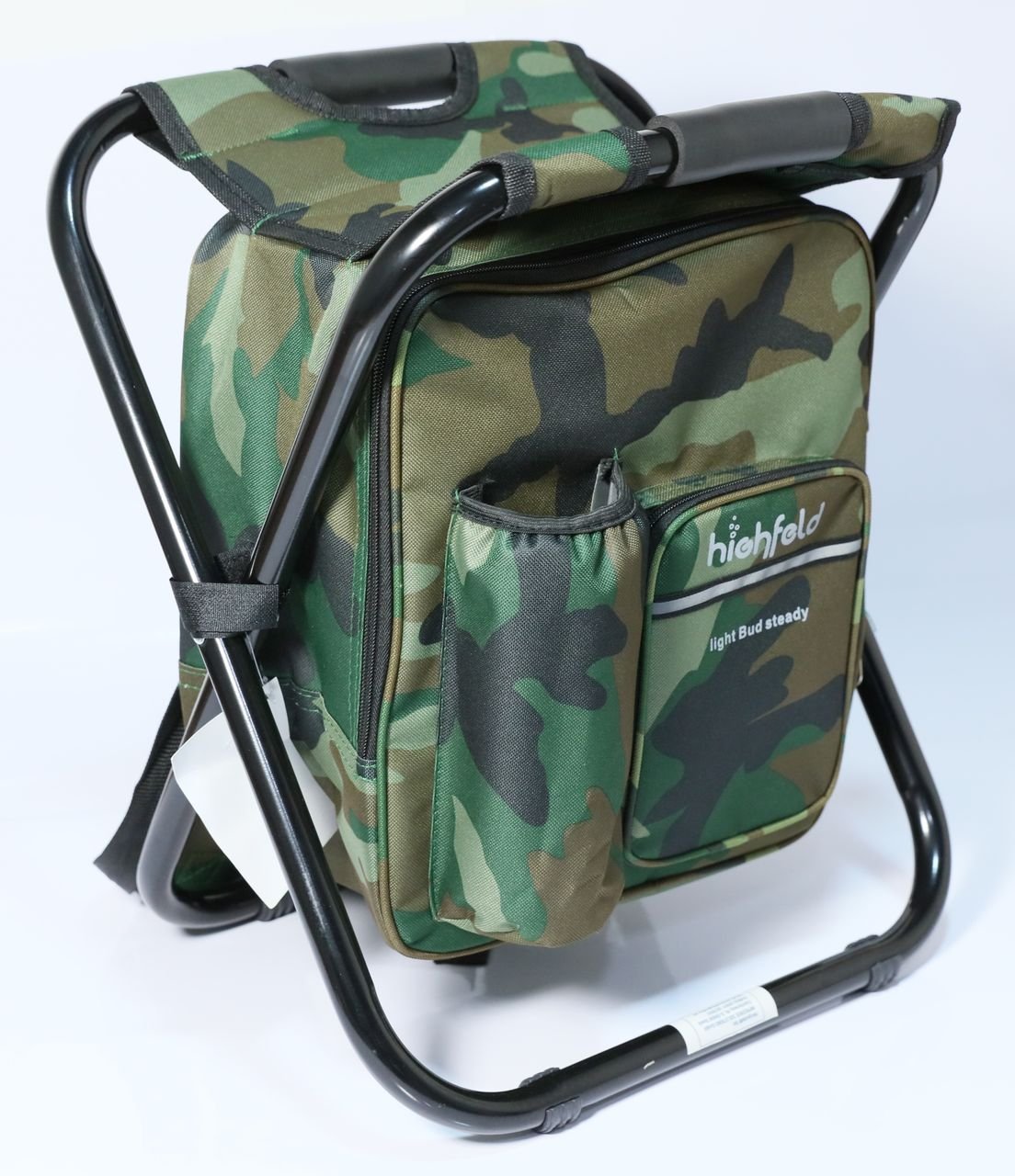 Camping Stuhl mit Rucksack und Kühltasche, ca. 36 x 29 x 41 cm – Camouflage