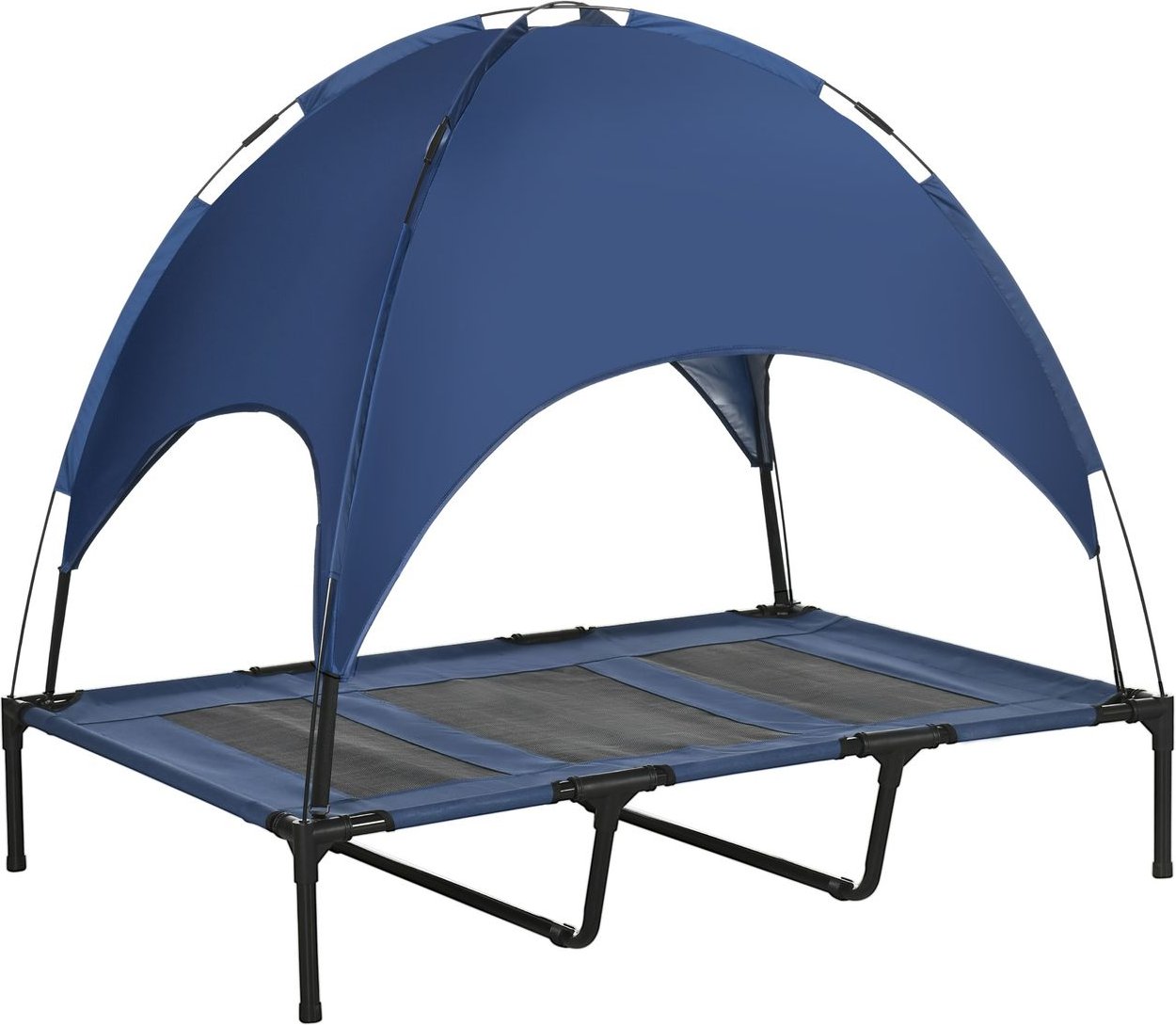 Thumbnail - Haustierbett mit Baldachin Erhöhtes Hundebett Hundeliege outdoor Dunkelblau