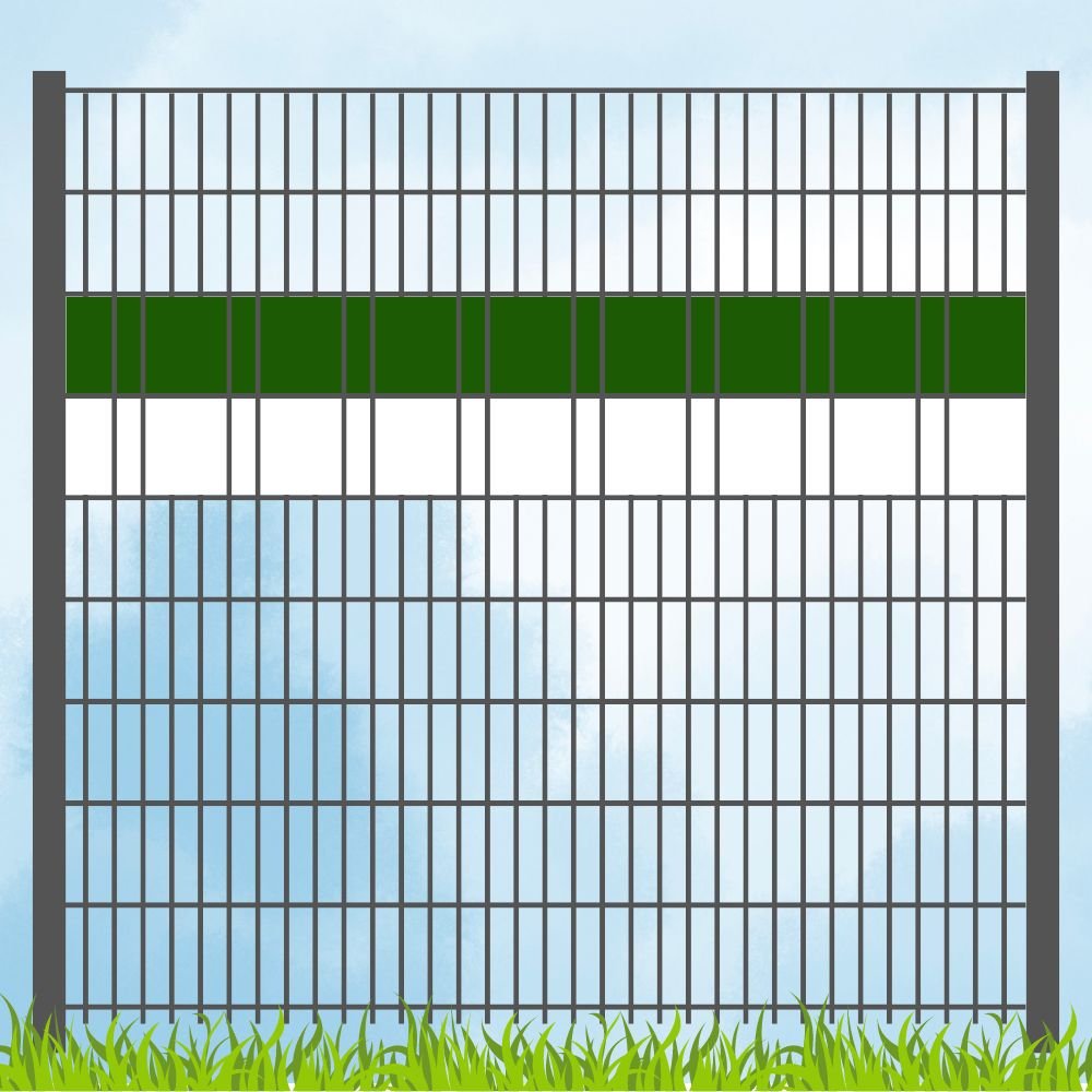 Sichtschutzstreifen Vereinsfarben Grün/Weiß Volle Streifenbreite