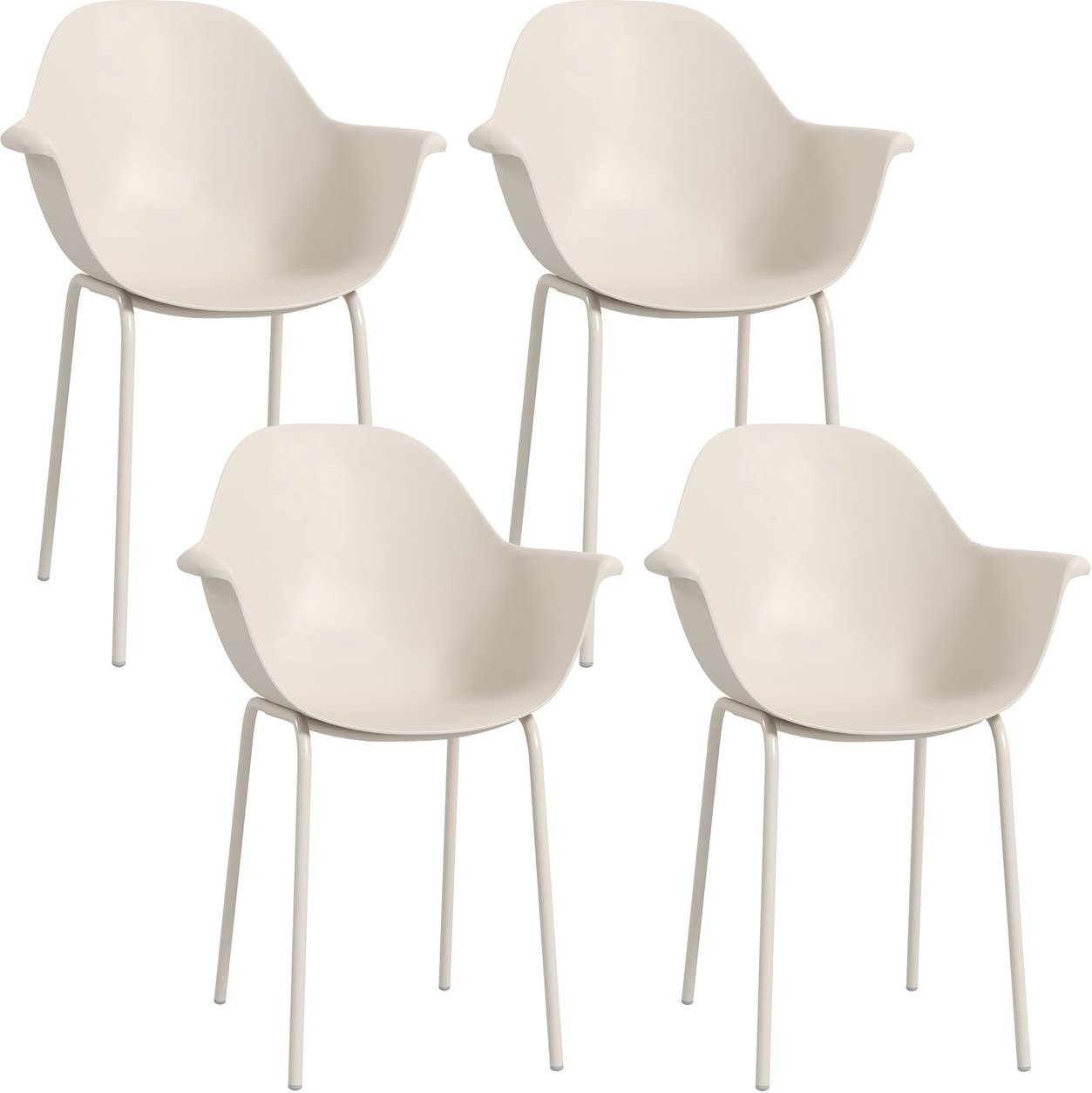 Outsunny Gartenstuhl 4er Set Essstuhl Balkonstühle mit Rückenlehne, Armlehne