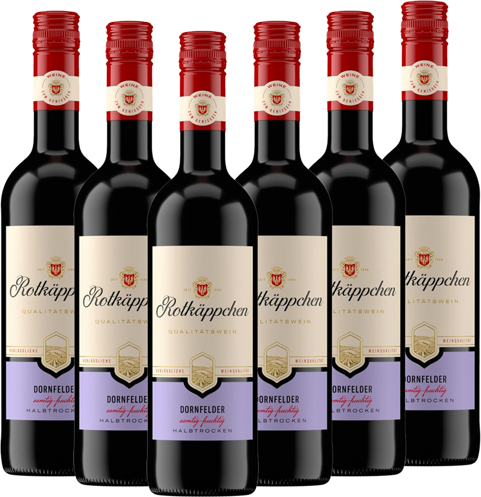 Rotwein Dornfelder halbtrocken - 6er Karton