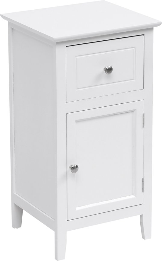 Nachttisch mit 1 Schublade, ca. 33 x 30 x 62 cm - Weiß