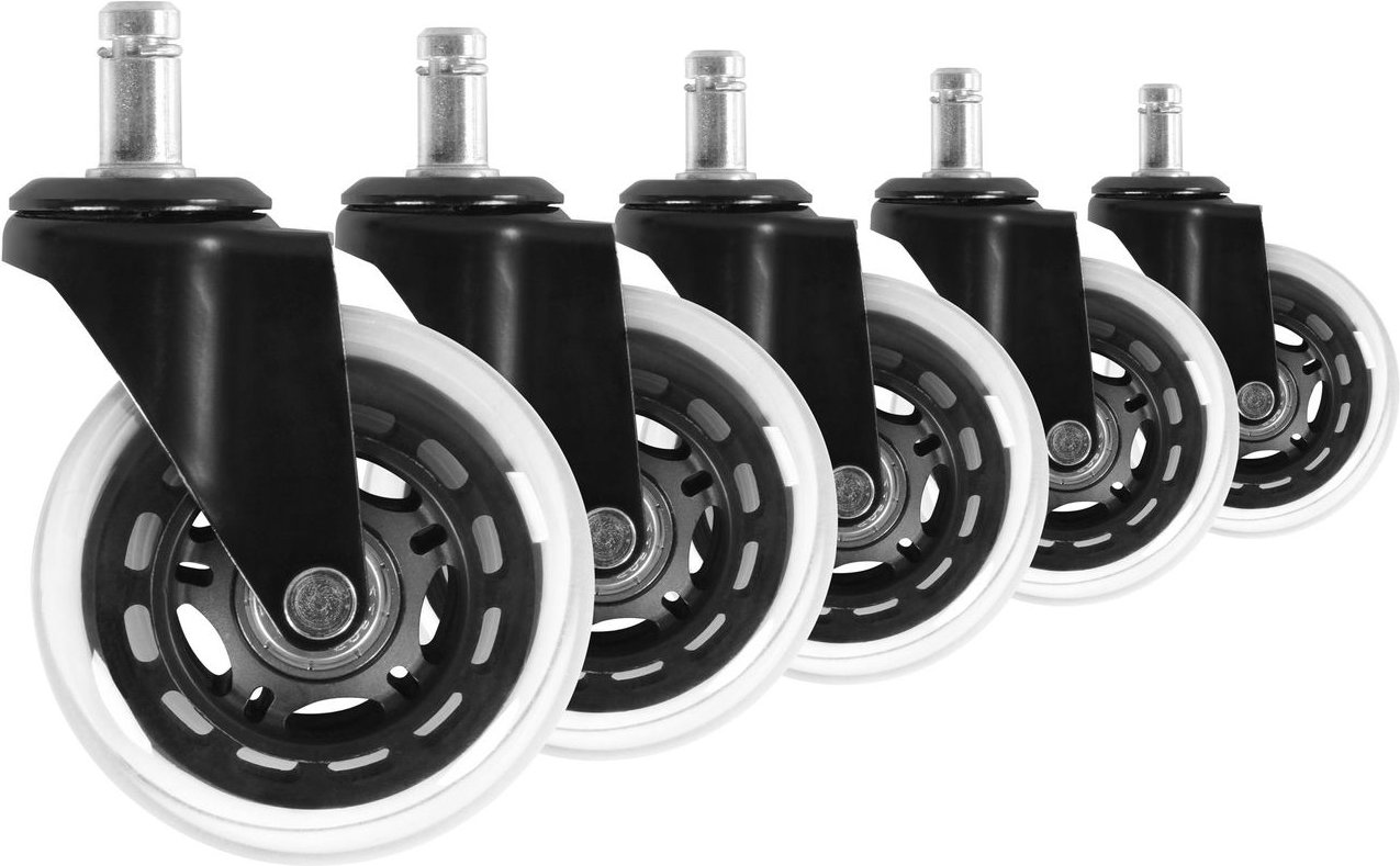 5er Set Bürostuhlrollen 7 x 7 x 3 cm Schwarz