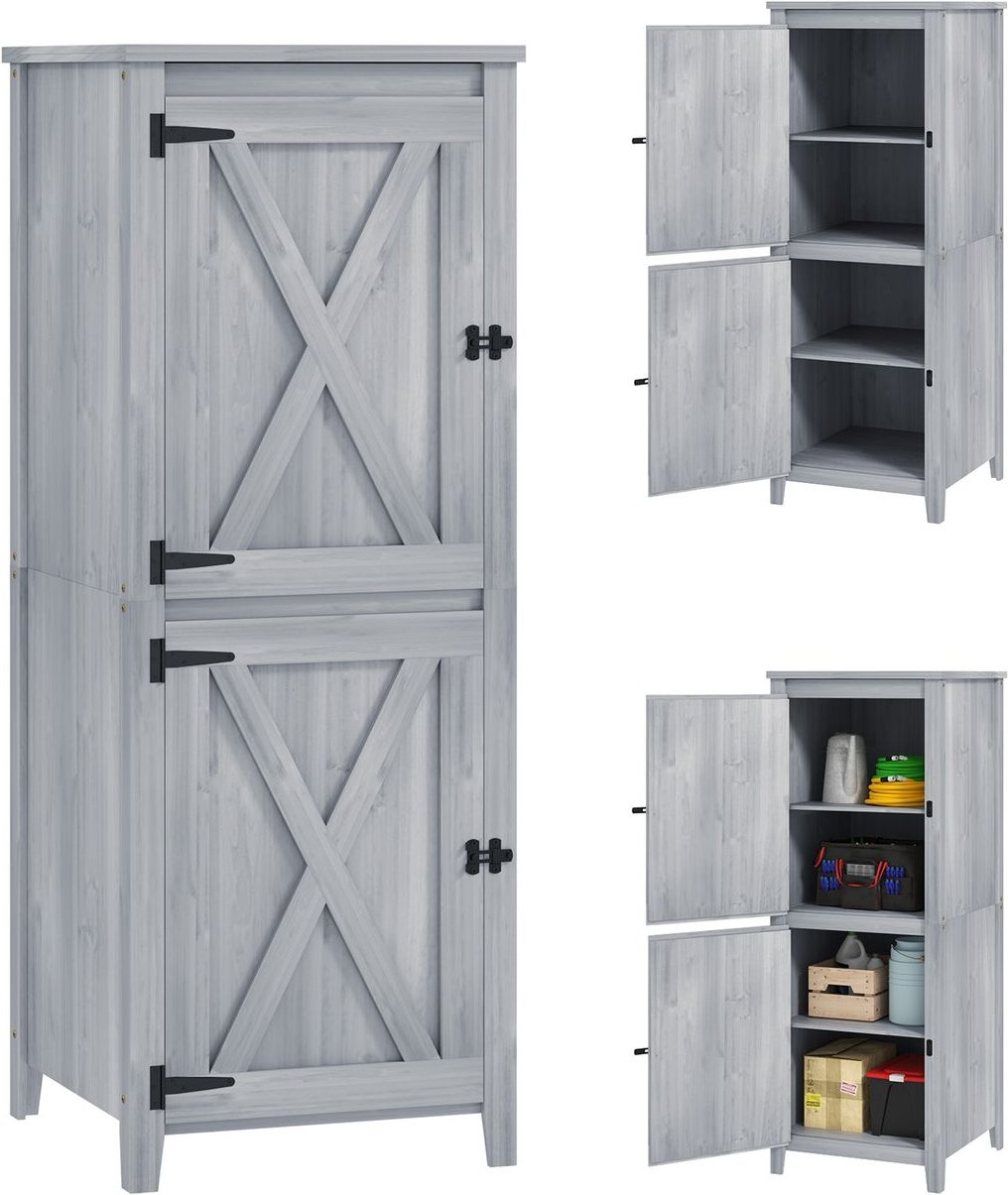 Gartenschrank Holz Geräteschuppen wetterfest Geräteschrank, 60x60x160cm