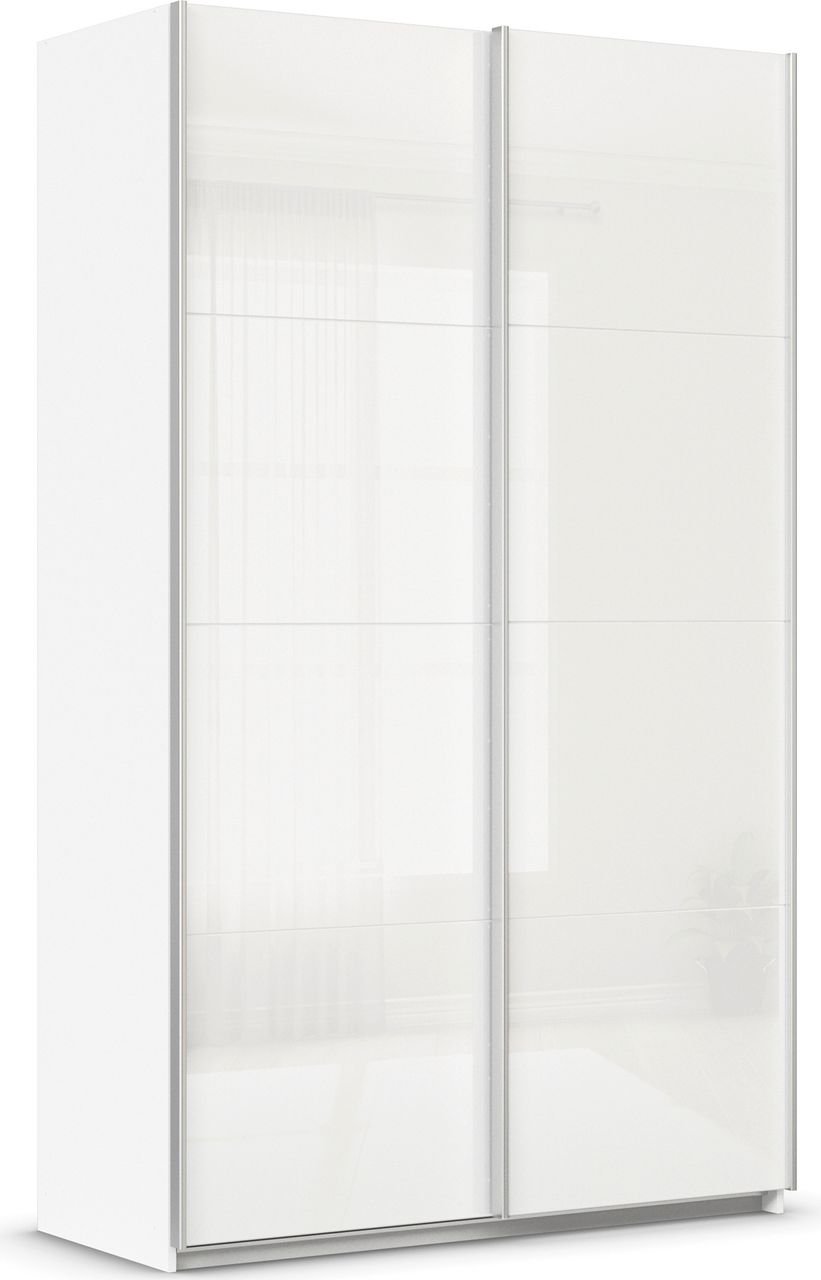 rauch Quadra Kleiderschrank 2-türig, mit Glastüren, Farbe Weiß Breite 136 cm