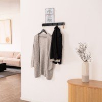 HOME DELUXE Garderobenleiste HOOK inkl, Haken und Magneten - Schwarz 5 x Haken