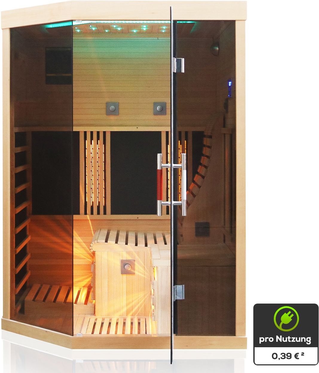 Infrarotsauna Infrarotkabine OTTAWA 140x120cm 1-2 Person inkl. 6 Vollspektrumstrahler