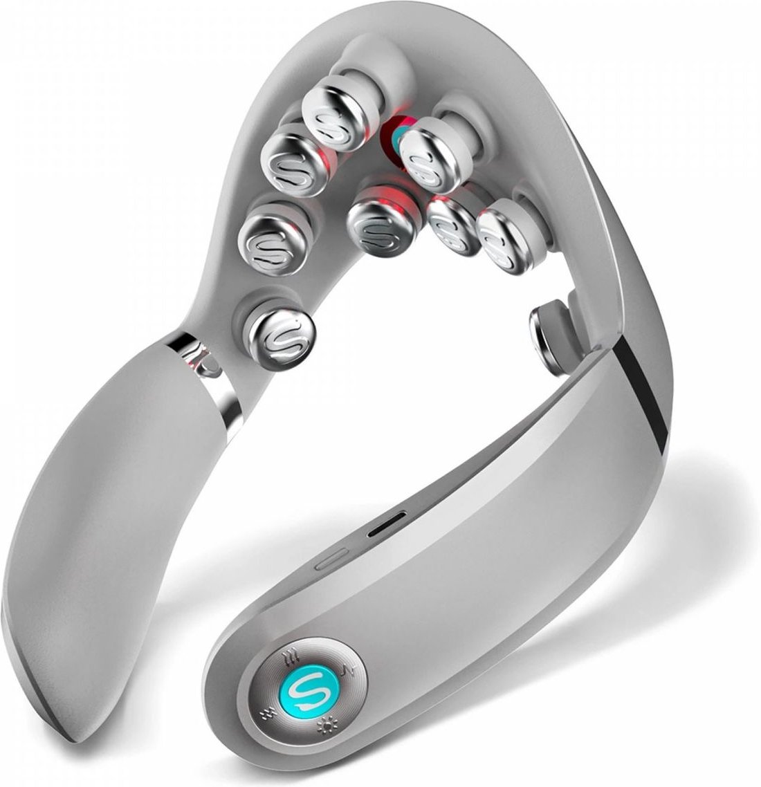 K5 Pro Massagegerät, Elektrostimulator für den Nacken mit Kompresse – Weiß