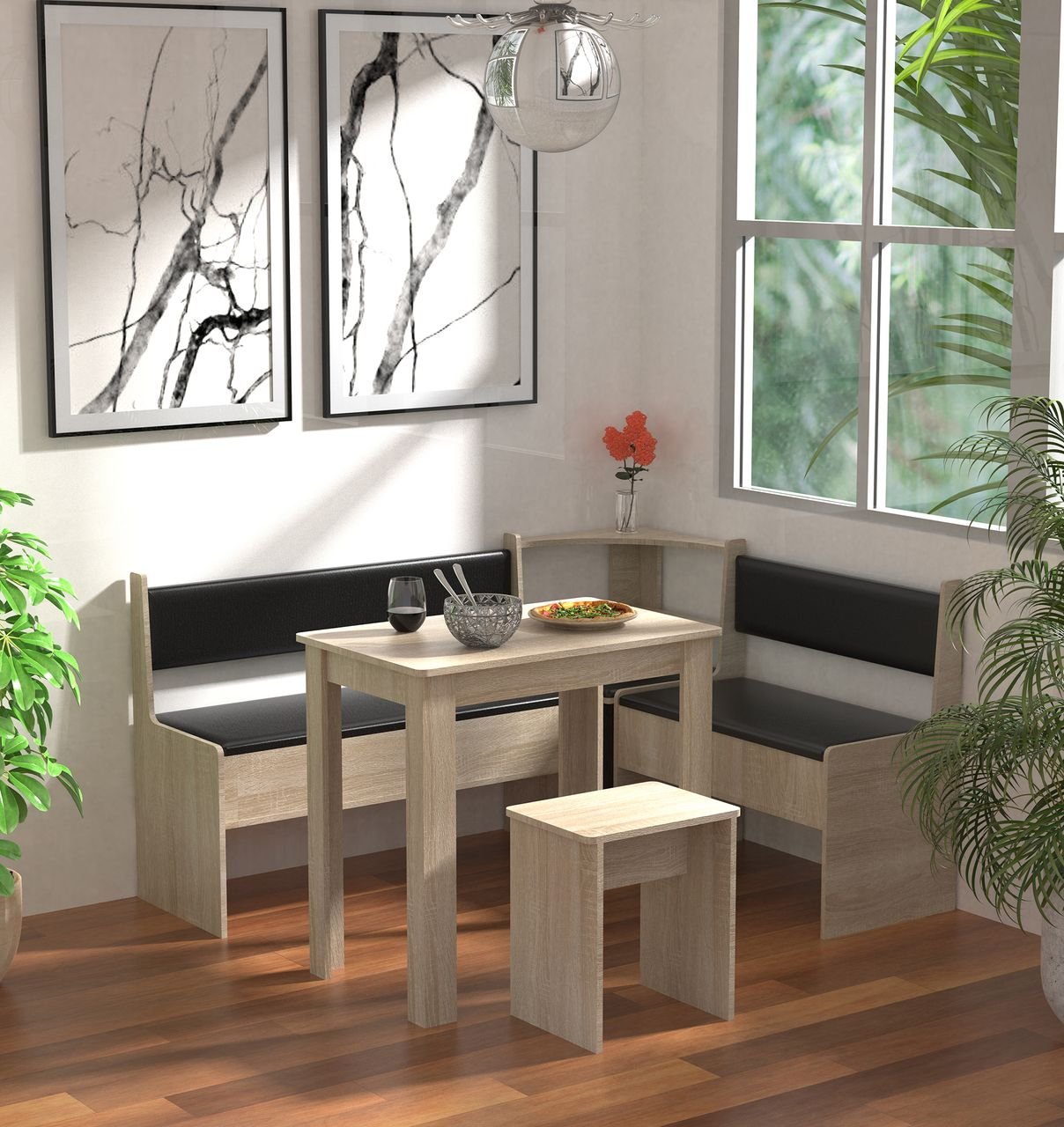 Thumbnail - Eckbankgruppe Sitzgruppe Küchensitzgruppe "Esal Mini" Sonoma-Eiche