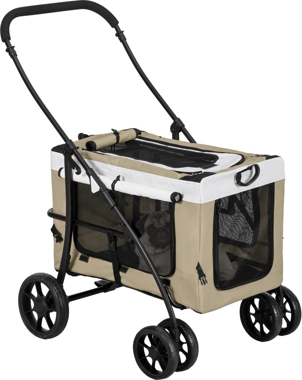 Thumbnail - 2 in 1 Hundewagen Hundebuggy klappbar für Hunde & Katzen bis 10 kg Katzenbuggy