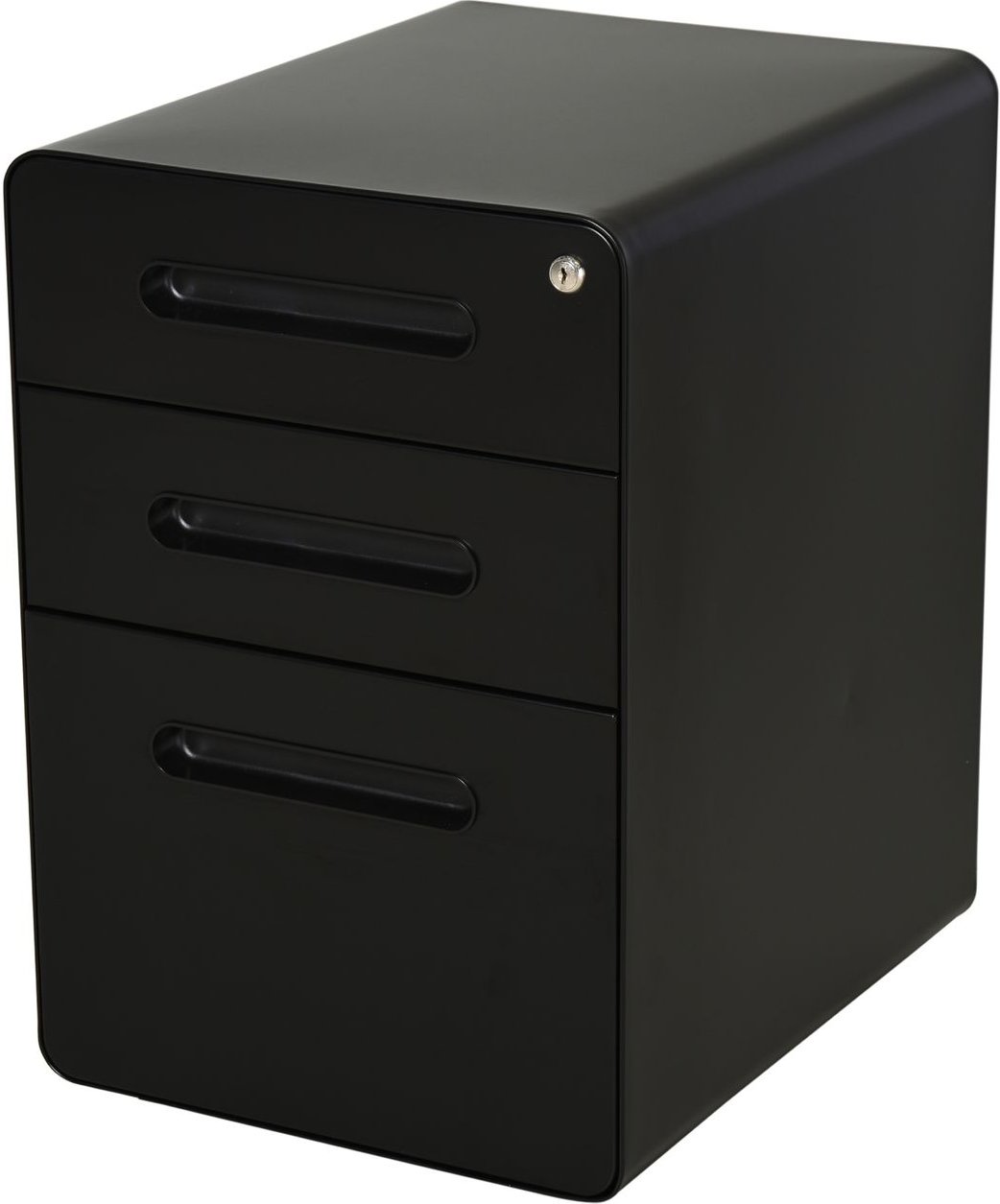 Rollcontainer Aktenschrank Büroschrank Aufbewahrung Container Stahl Schwarz 39 x 48 x 59 cm