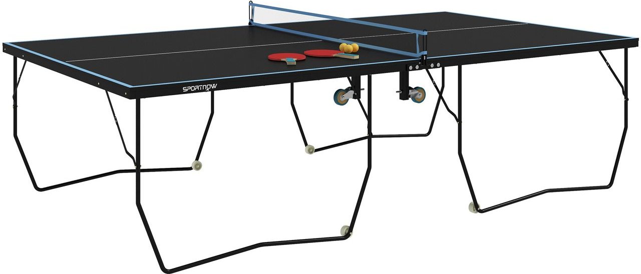 SPORTNOW Tischtennisplatte, Klappbar Tischtennistsich mit Netz, Rollen