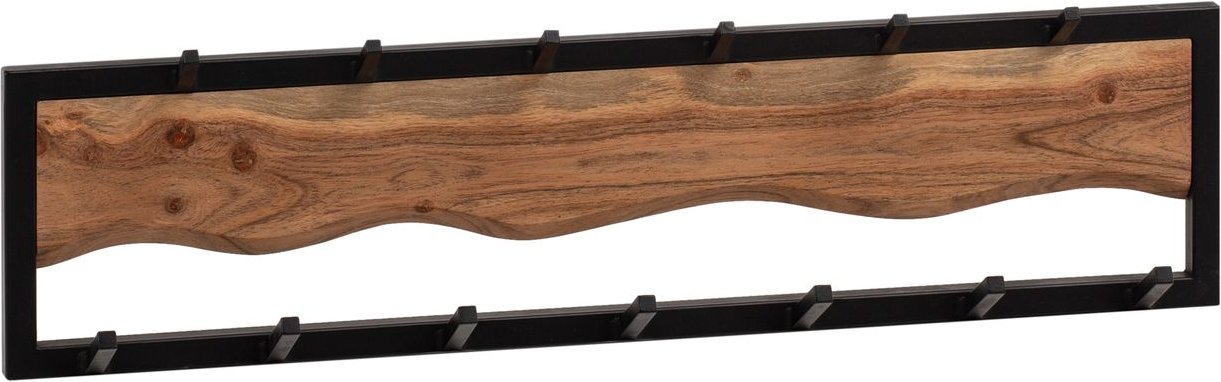 Wandgarderobe Hakenleiste Massivholz 80 cm Garderobe Flur Metall Modern