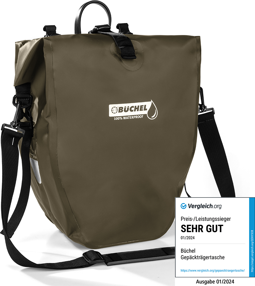 Wasserdichte Fahrradtasche - Waldgrün