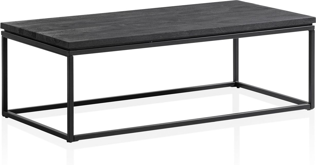 Couchtisch 120x60x40 cm Massivholz Schwarz Sofatisch Wohnzimmertisch