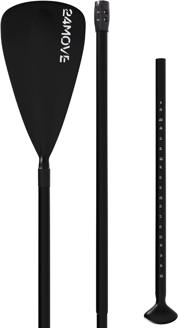 Einzelpaddel für Kajak & Kanu, Aluminium-Schaft, verstellbar, GFK-Paddelblatt, 210 cm