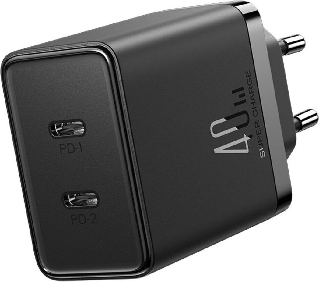 Thumbnail - JR-TCF09 Schnellladegerät 2x USB-C 40W - Schwarz