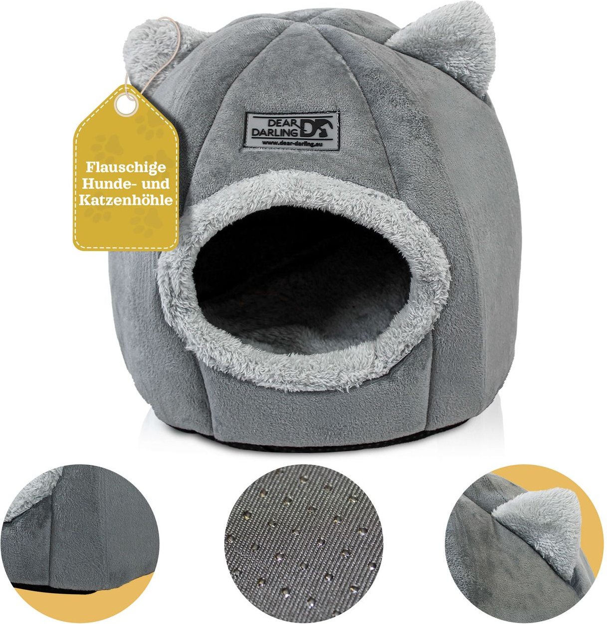 DD-03GRM Luxus Katzenkorb Hundekorb grau Gr. M 36x40cm Haus Höhle