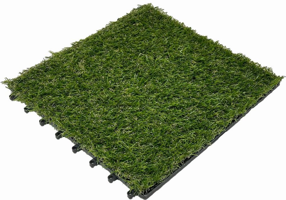 11er-Set Balkonfliesen & Terrassenfliesen, Kunstrasen, ca. 32 x 32 x 23 cm