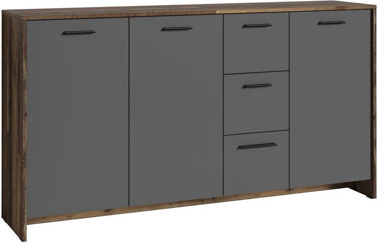 BEN Sideboard, Breite 153 cm, Old-Wood-Optik, anthrazit