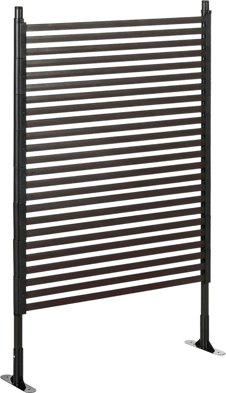 Outsunny Gartenzaun, Dekorative Zaun, 93 x 150 cm Teichzaun, Stahlzaun mit Fuß