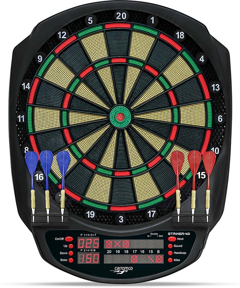 ELEKTRONIK DARTBOARD STRIKER-401, MIT ADAPTER, 3-LOCH ABSTAND
