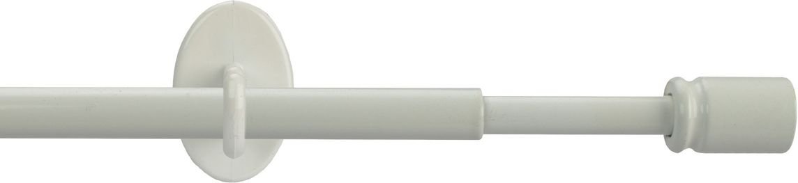 Bistrostange, Scheibengardinenstange Zylinder 8 mm Ø, weiß, ausziehbar 60-110 cm