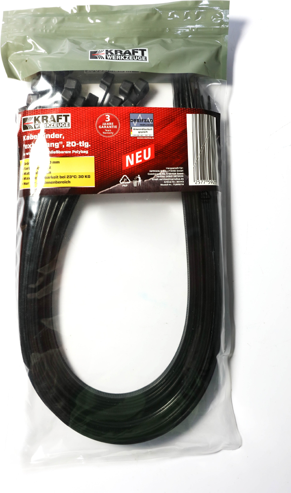 Spezial-Kabelbinder, je ca. 2,0 x 650 mm - 20 tlg.