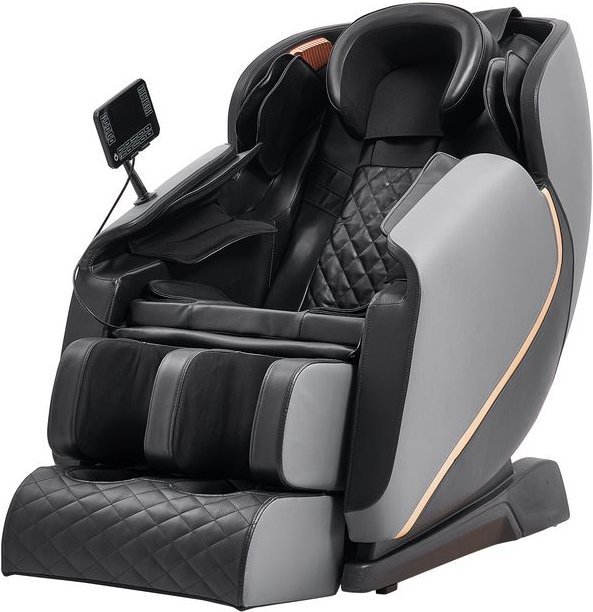 Elektrischer Massagesessel mit Kopfstütze, ca. 140 x 74 x 101 cm - Schwarz/Grau