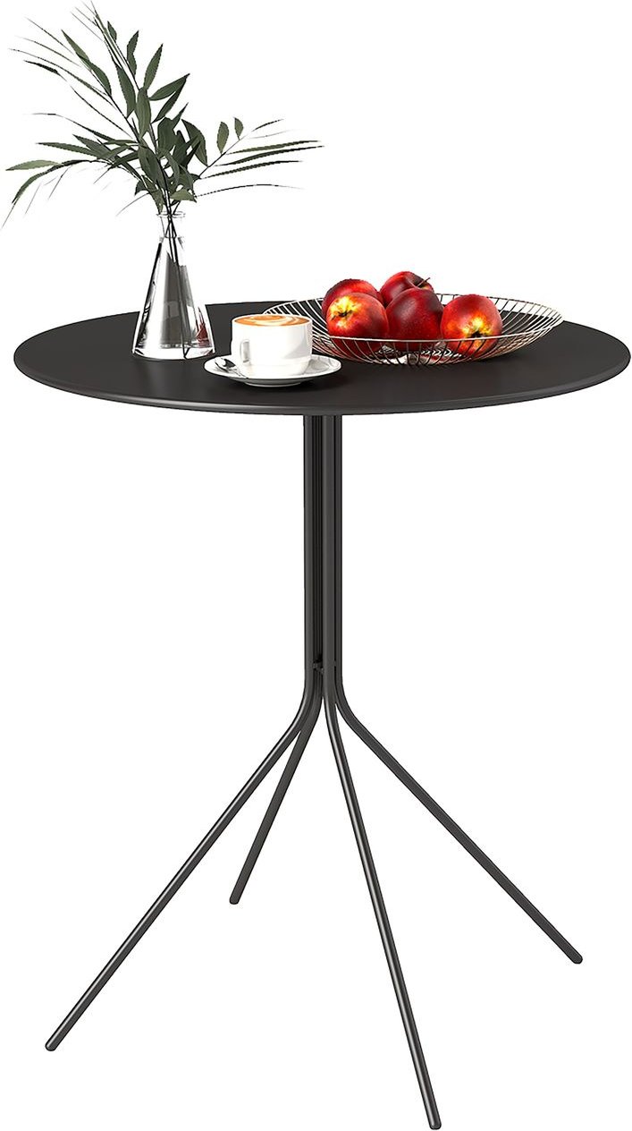 Gartentisch Ø60 x 71 cm, Wetterfest Balkontisch aus Stahl