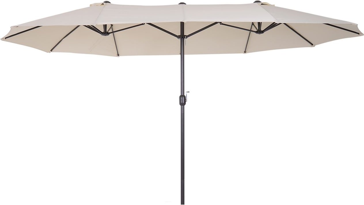 Doppelsonnenschirm Gartenschirm Marktschirm mit Handkurbel 455 x 270 cm