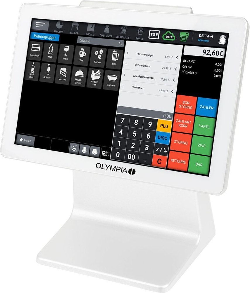 Registrierkasse OLYMPIA TS10 inkl. Scanner, weiss, TSE Lizenz optional