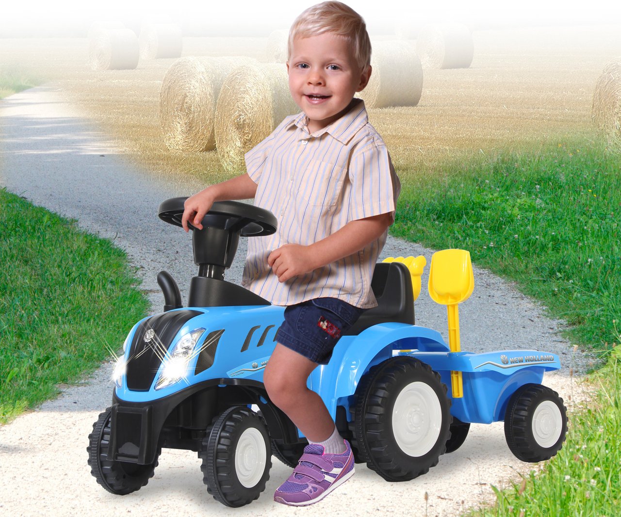 JAMARA-460355-Rutscher New Holland T7 Traktor blau