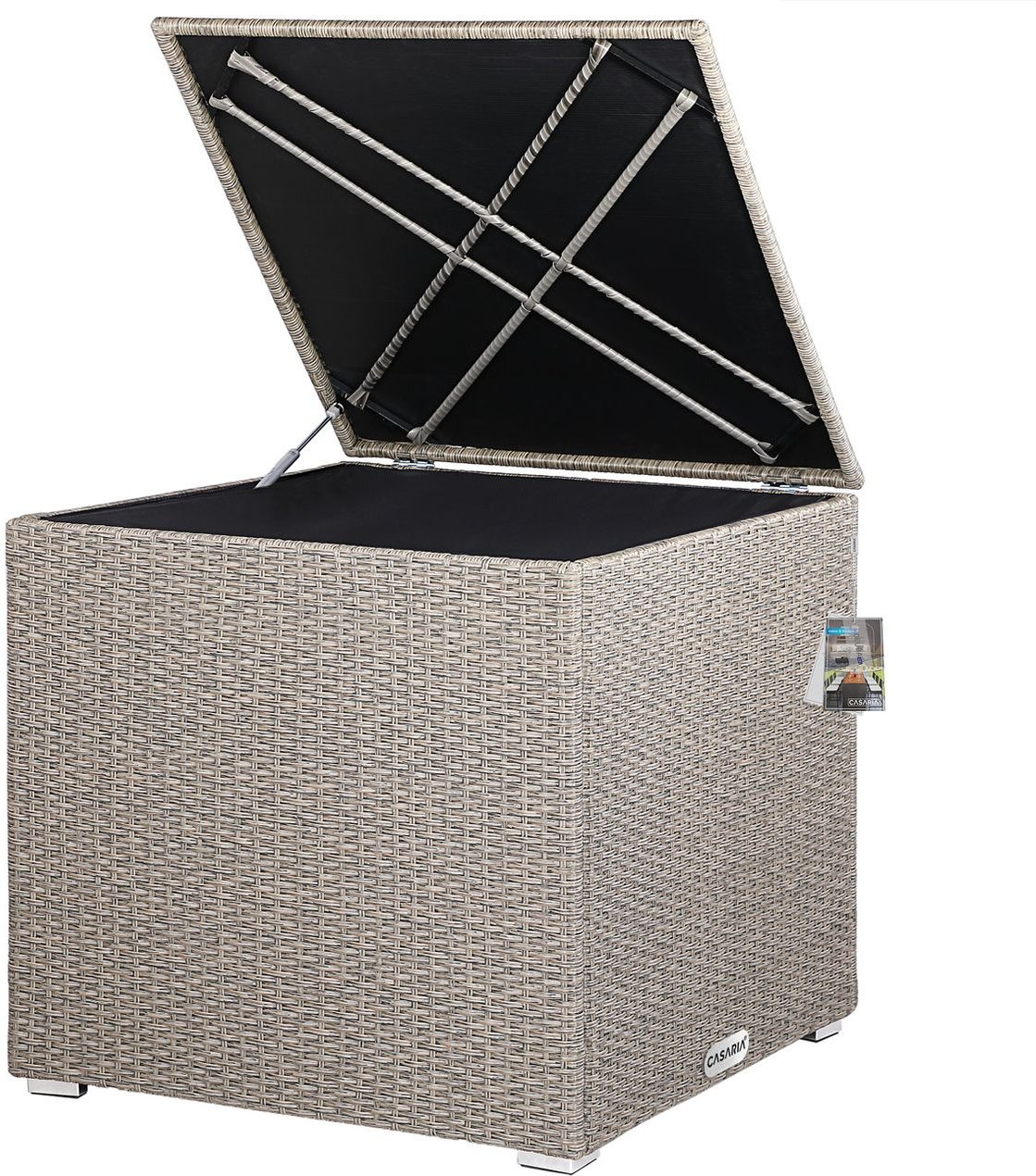 Casaria Polyrattan Auflagenbox Creme 318L