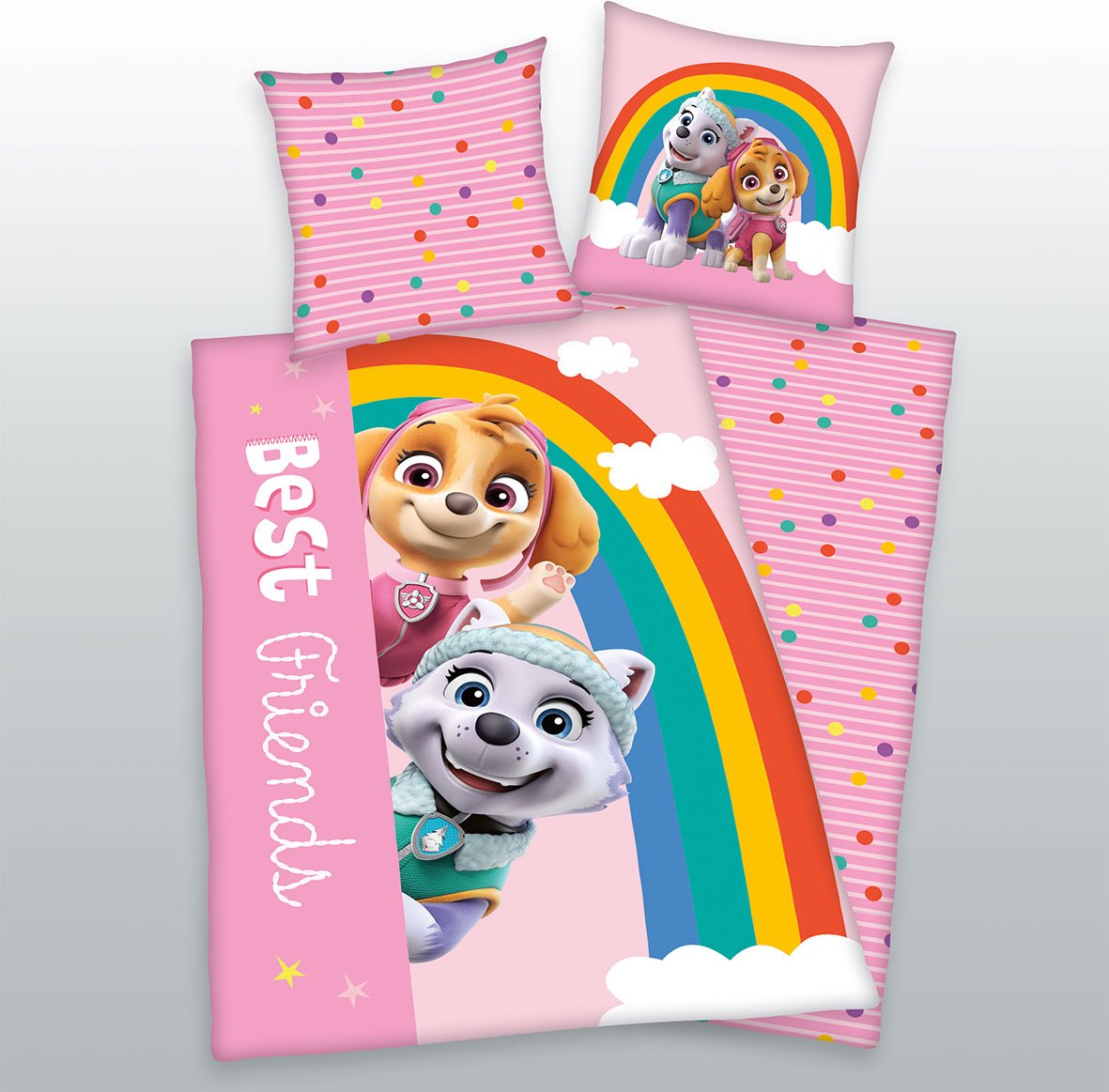 Paw Patrol Bettwäsche Größe 80x80 + 135x200 cm