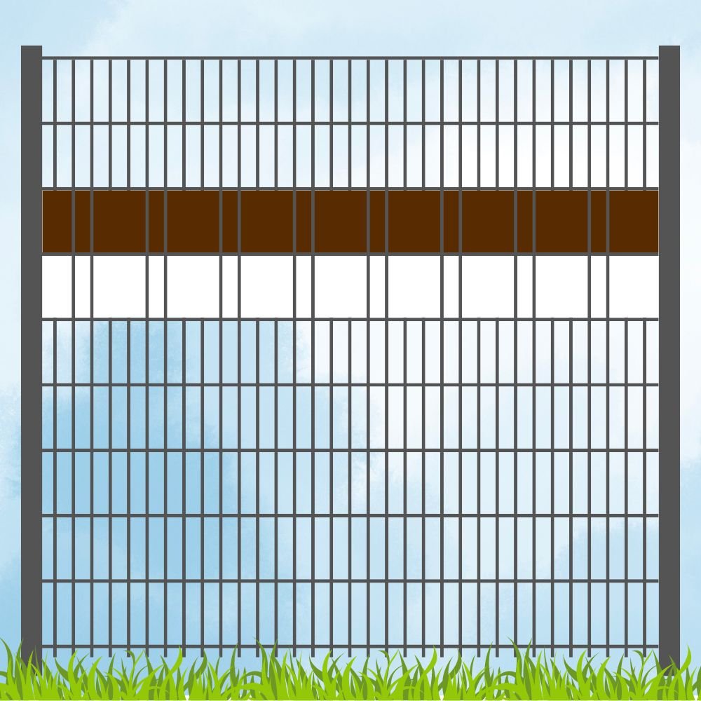 Sichtschutzstreifen Fanartikel Vereinsfarben Braun/Weiß Volle Streifenbreite