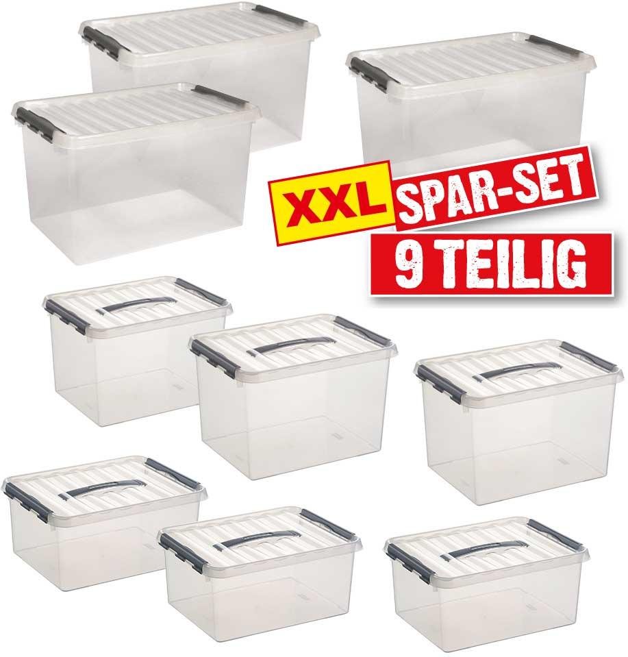 Thumbnail - Klarsicht-Boxen-Set aus Polypropylen, 9-teilig