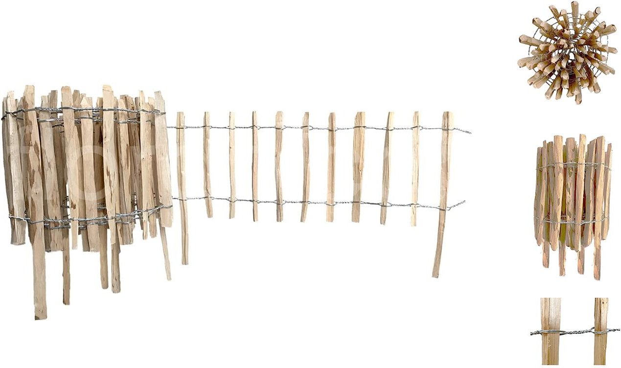 Floranica Haselnussholz Rollzaun Imprägnierter Gartenzaun Lattenabstand: 4 6 cm Höhe: 50 cm hoch
