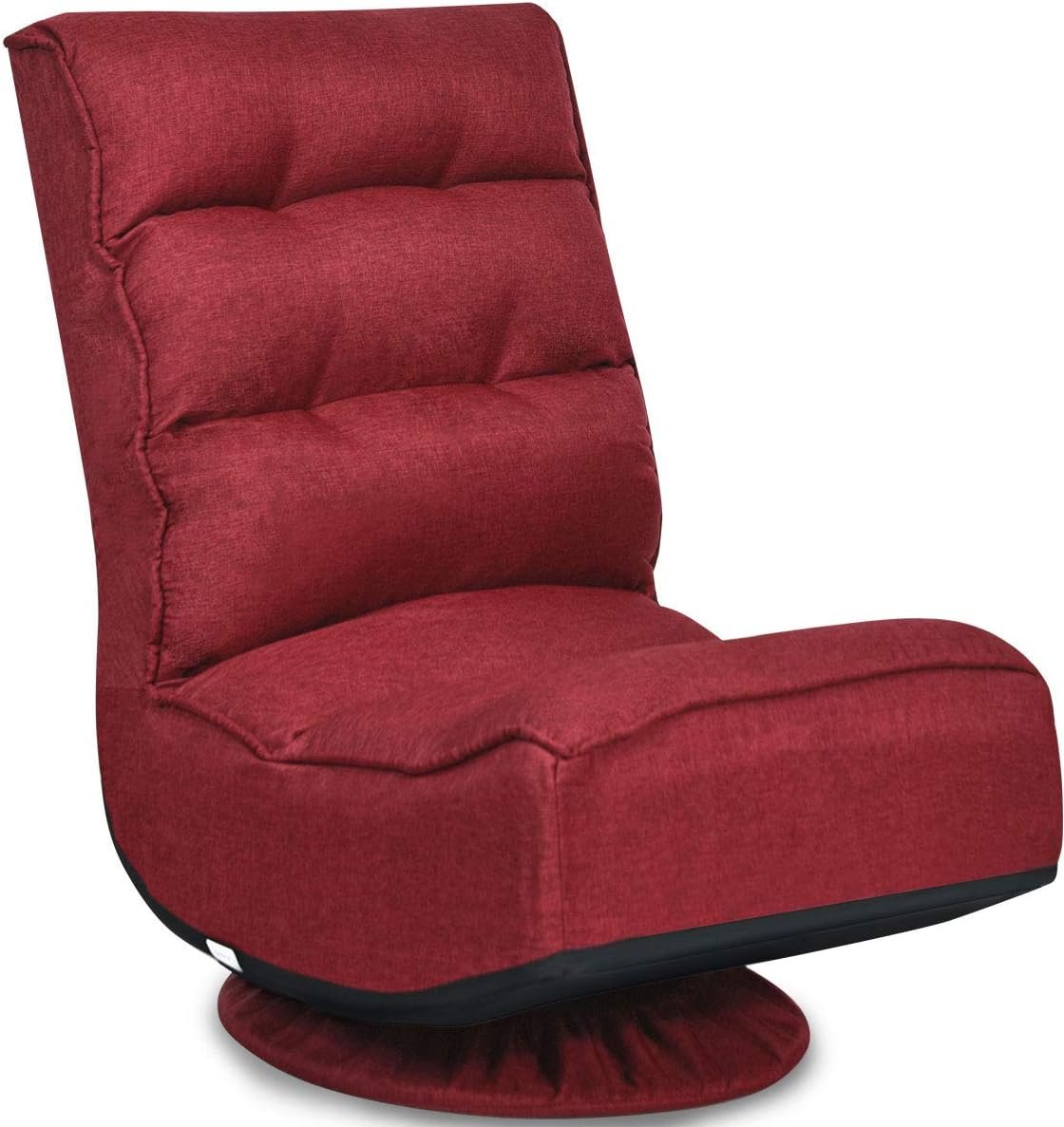 COSTWAY Bodenstuhl 360°drehbar, Bodensessel mit 5-Fach Verstellbarer Rückenlehne