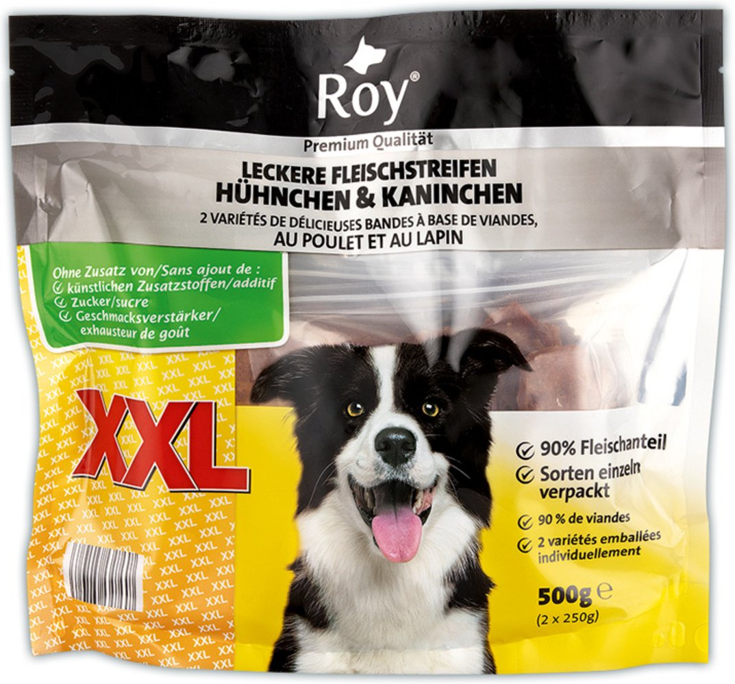 Hunde-Snacks XXL, Hühnchen & Kaninchen 500g Packung
