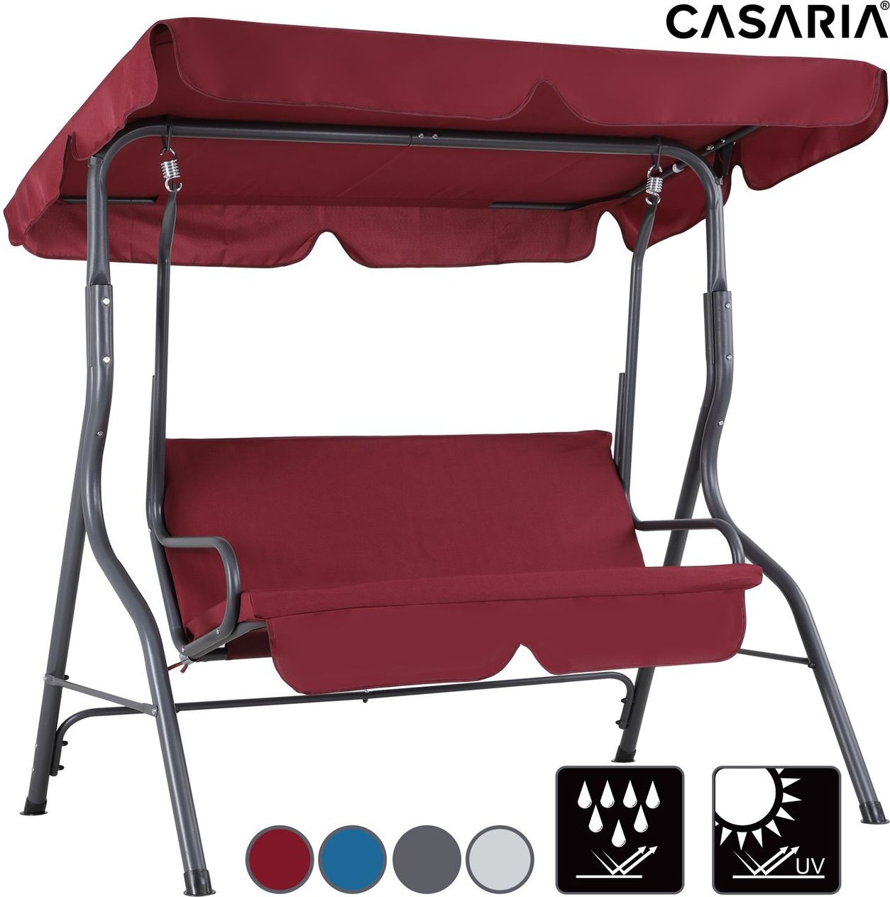 Casaria Hollywoodschaukel B10114 168 x 152 x 107cm hellgrau