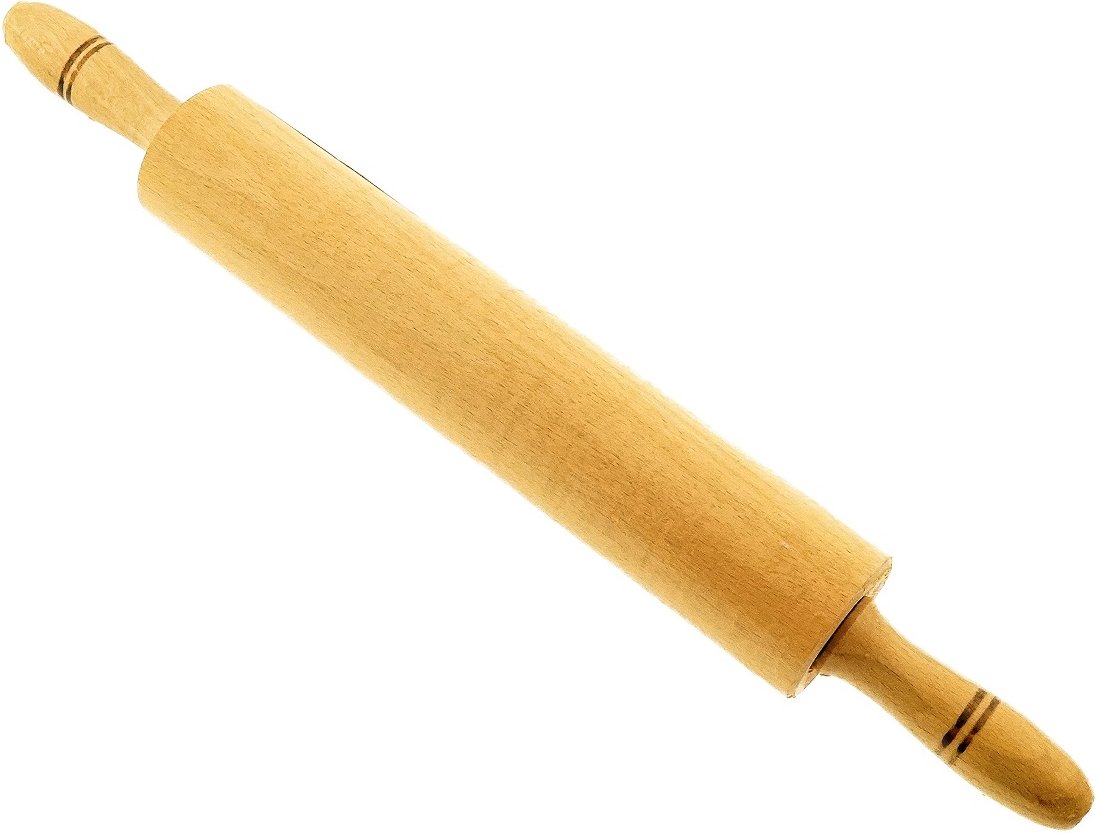 Teigroller 44 cm – Profi Nudelholz mit Griff aus Holz für Pizza & Gebäck