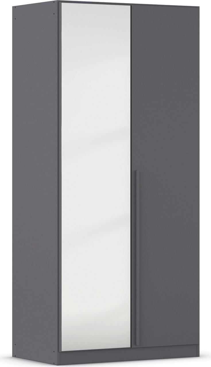 rauch Alba Kleiderschrank 2-türig, mit Spiegel, Farbe Grau metallic Breite 91 cm