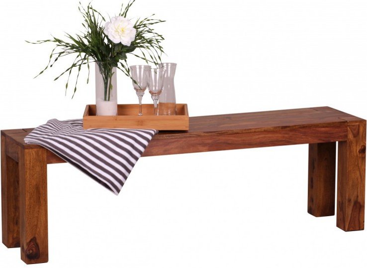 Sheesham Massivholz Esszimmer Sitzbank Bank 140 x 35 cm