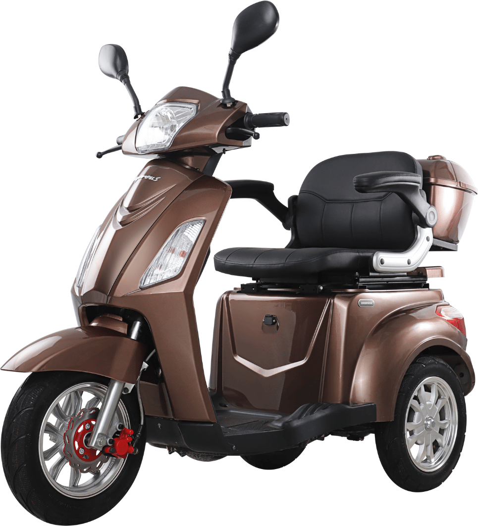3-Rad Seniorenmobil VISTA 25 km/h – Braun, 1000 W, 50 km Reichweite, Lithium-Akku