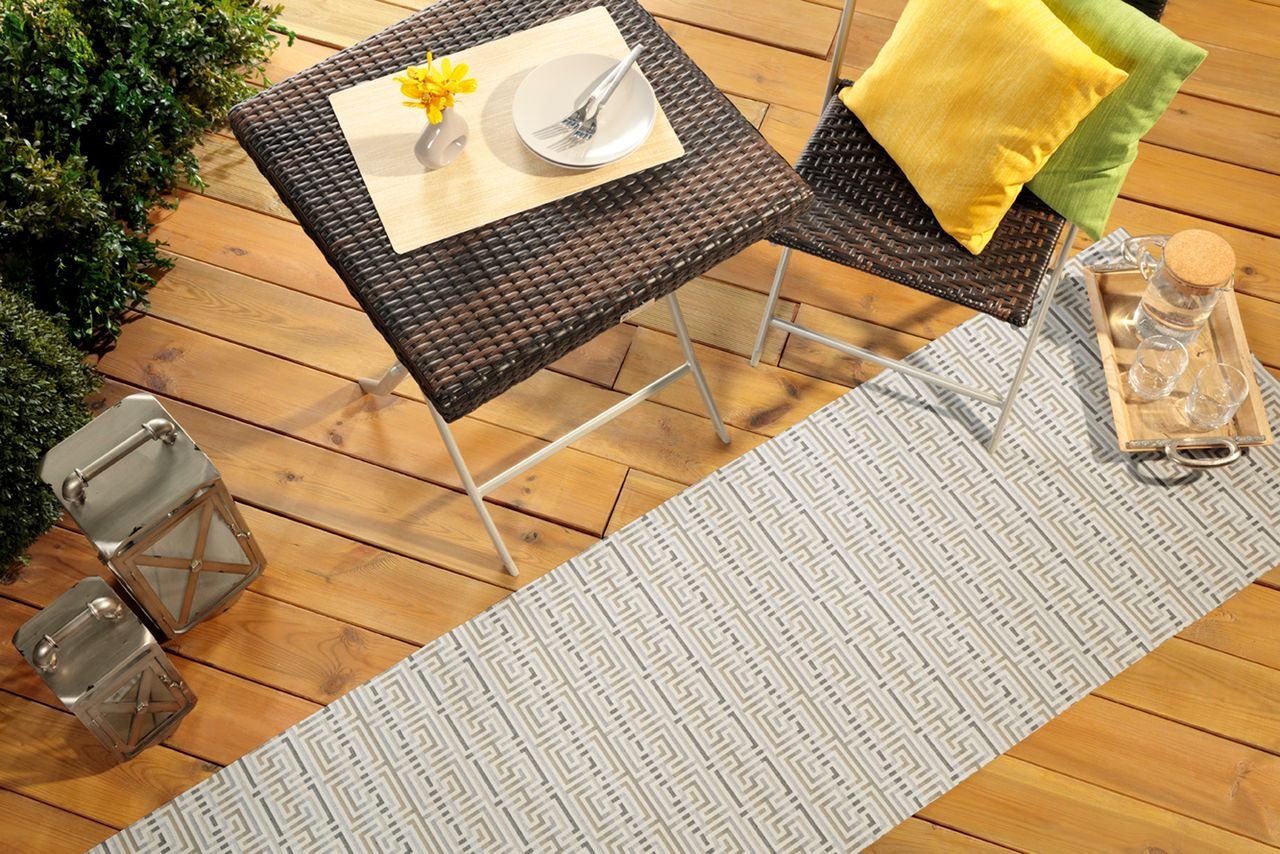 Thumbnail - Peyer Syntex Mira Jacquard Teppich Greti Farbe Grau 80 x 200 cm