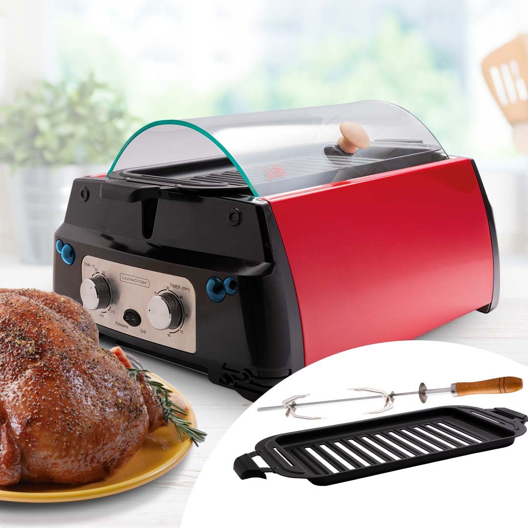 Livington Rotisserie Chef Tischgrill (B-Ware) / rot
