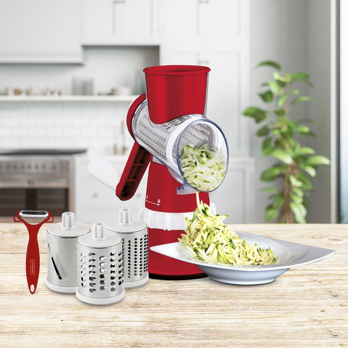 Livington Sumo Slicer 3in1 Trommelreibe rot