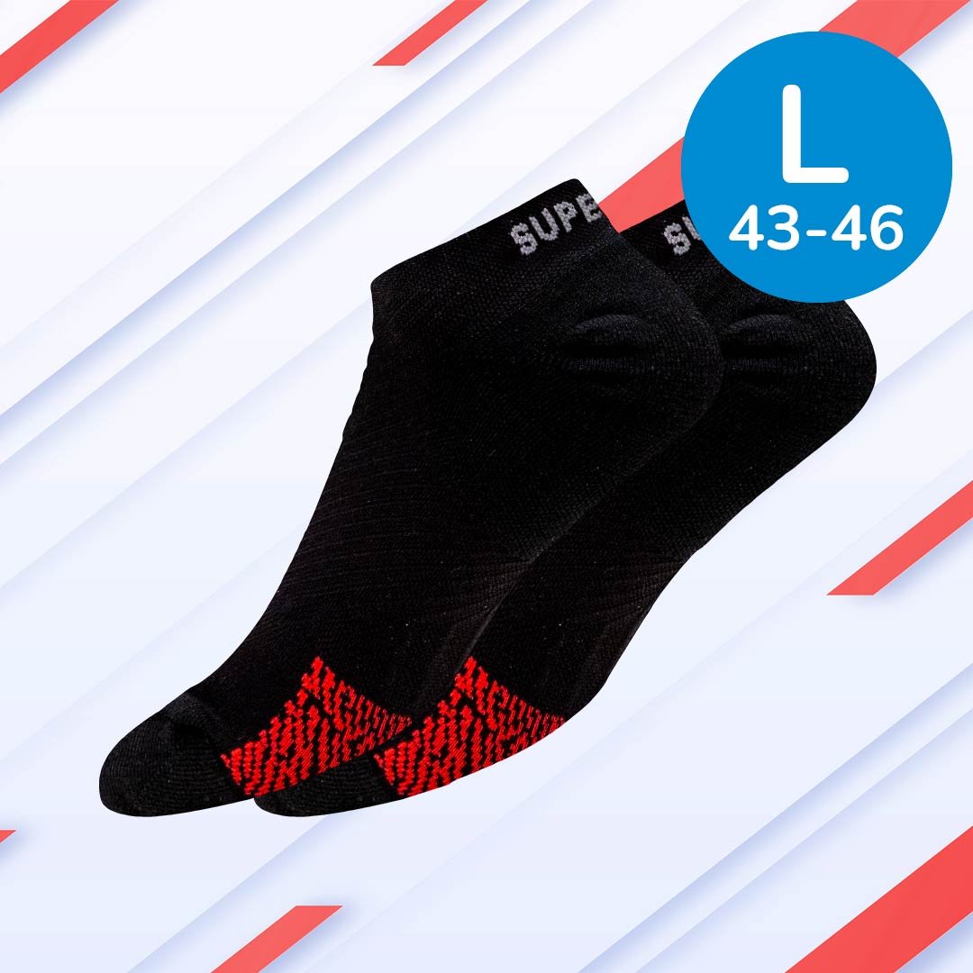 SuperNeuro Athletic No Show Socken schwarz / L (43-46)