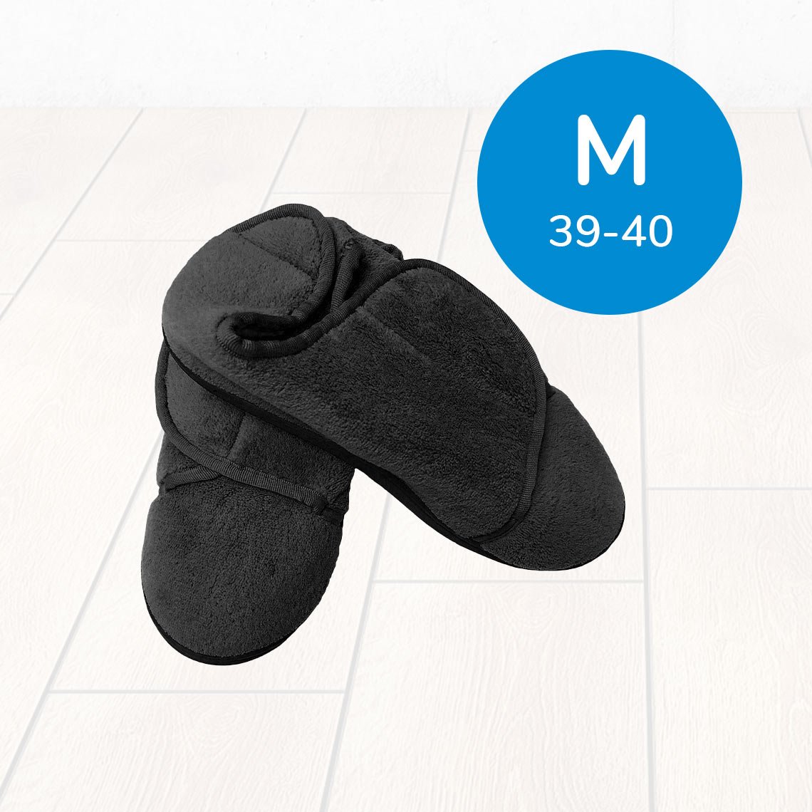 Comfy Wraps Hausschuhe mit Gelkern / M / schwarz